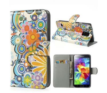 Merkloos Samsung Galaxy S5 (Neo) Flowers Wallet Case