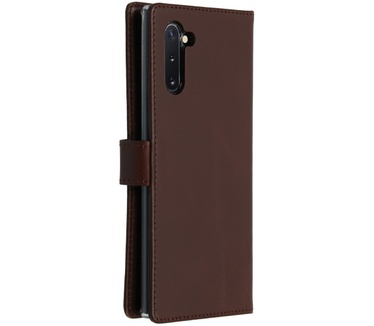 Selencia Echt Lederen Bookcase Samsung Galaxy Note 10 - Bruin