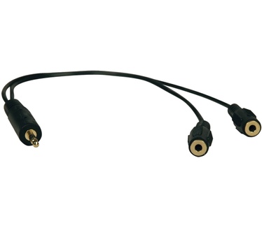 Tripp-Lite 3.5mm Mini Stereo Cable adapter Y Splitter for Speakers and Headphones (M to 2x F) 0.31 m