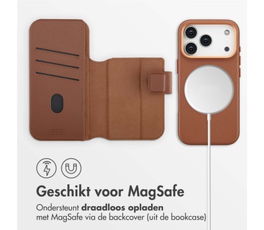 Accezz Leather Bookcase 2-in-1 met MagSafe