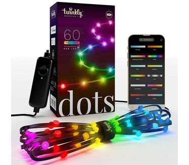 Twinkly Dots RGB | 3 meter | Zwart (60 leds, Wifi, IP20)