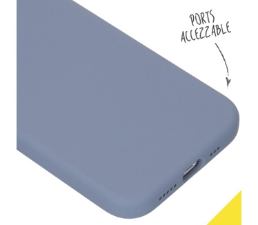 Accezz Liquid Silicone Backcover iPhone 12 (Pro) - Lavender Gray (iPhone 12 Pro, iPhone 12) Paars