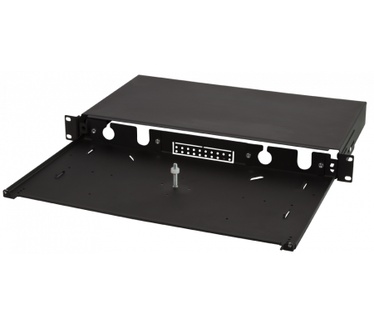 LogiLink 19" Optical Distribution Frame, Sliding Type, black, empty, without front panel