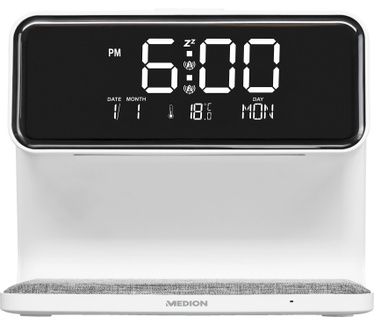 Medion Medion P66075 - Digitale wekker - Slaapkamer - Klok - QI Smartphone laadvlak - Wit