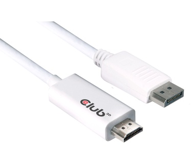 Club 3D Displayport 1.2 naar HDMI 2.0 Cable Adapter 3meter Wit
