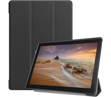 qMust Lenovo Tab E10 Smart Tri-Fold Case - Zwart