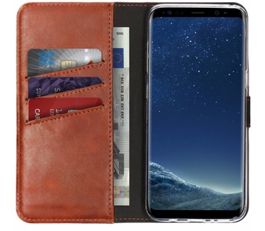 Selencia Echt Lederen Bookcase Samsung Galaxy S8