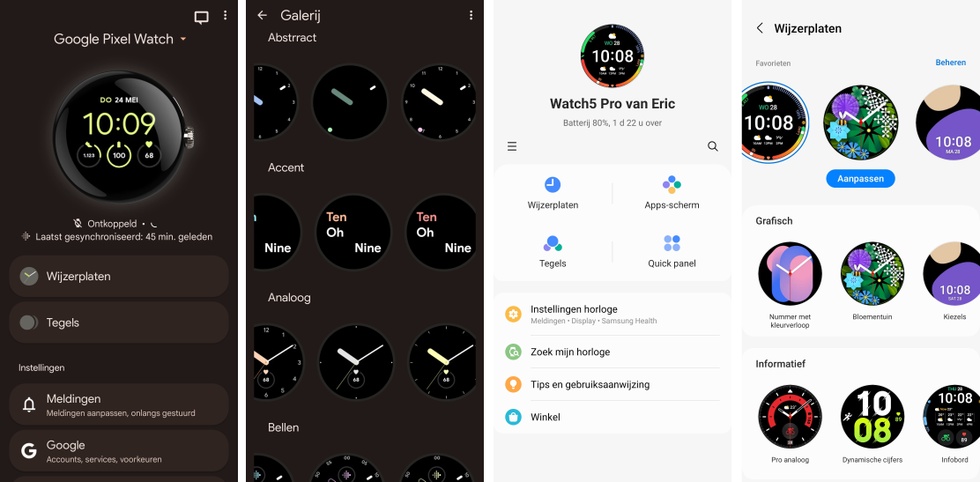 Wear OS 3 companion apps van Google en Samsung