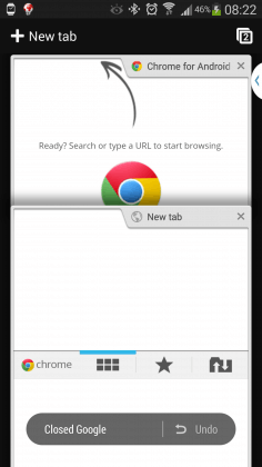 Undo-button bij Chrome for Android