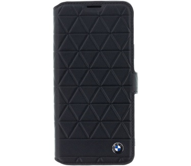 BMW Hexagon Leather Book Case voor Samsung Galaxy S9 Plus - Zwart Zwart