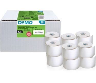 Dymo DYMO originele LabelWriter kleine naambadgelabels | 41 mm x 89 mm | Zelfklevend | 12 met elk 300 labels (3.600 zelfklevende etiketten) | voor de LabelWriter labelprinters | Gemaakt in Europa
