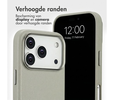 Accezz Leather Bookcase 2-in-1 met MagSafe voor de Apple iPhone 18 Pro Max / 17 Pro Max - Light Grey