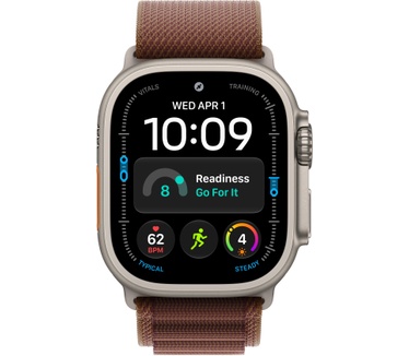 Apple Alpine-bandje - Bordeauxrood (49 mm) - S - Naturel titanium
