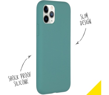 Accezz Liquid Silicone Backcover iPhone 11 Pro - Donkergroen (iPhone 11 Pro) Groen