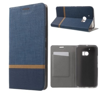 Just in Case HTC 10 Wallet Case - TPU frame - Striped Blue