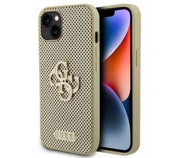 Guess Perforated 4G Back Case - Apple iPhone 15 (6.1") - Goud Goud