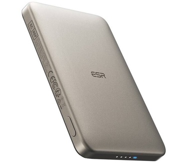 esr Qi2 MagSlim - 15W Magnetische Powerbank 5.000 mAh - Compatibel met Magsafe en HaloLock - Titanium