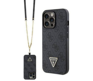 Guess 4G Triangle Crossbody Case - iPhone 13 Pro Max (6.7") Zwart Grijs
