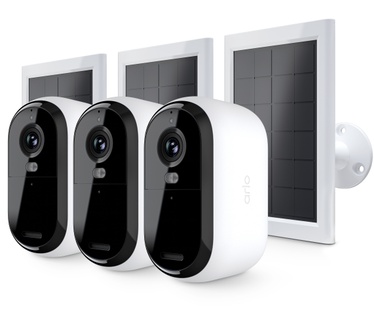 Arlo Arlo Essential 3 2K-beveiligingscamera, 3-cam met Zonnepaneel Oplader
