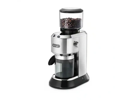 DeLonghi De'Longhi Dedica KG 520.M Elektrische Kaffeemühle, Vollmetallgehäuse, Edelstahl Kegelmahlwerk, einstellbare Mahlgradeinstellung, Silber
