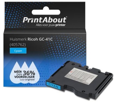 PrintAbout Huismerk Ricoh GC-41C (405762) Inktcartridge Cyaan