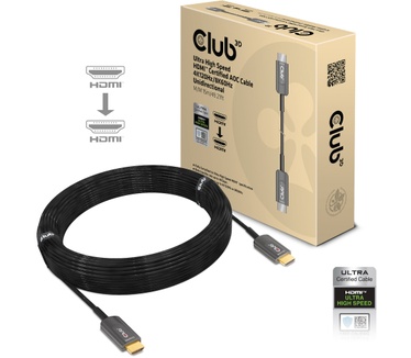 Club 3D Ultra High Speed ​​HDMI 2.1™ gecertificeerde AOC-kabel 4K120Hz/8K60Hz Unidirectioneel M/M 15m