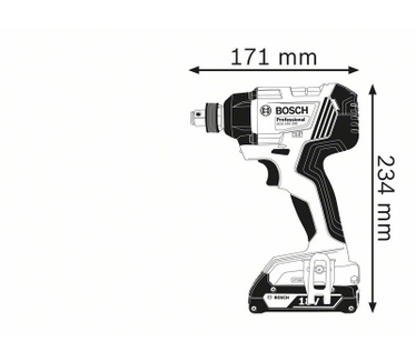 Bosch Professional accu Slagmoeraanzetter GDX 18 V-180 (2 x 2,0 Ah accu, 18 volt, koppel Max.: 180 nm, in L-Boxx, 1/4 + 1/2 Inch)
