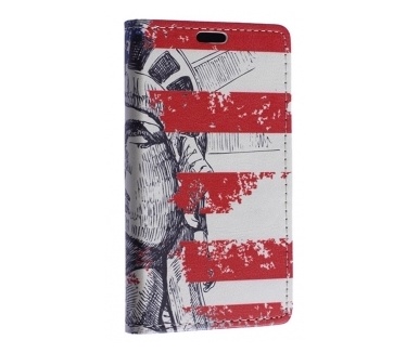 qMust LG Leon (4G) wallet case - hoesje met stand - Statue of Liberty