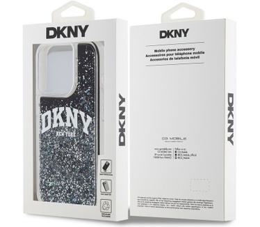 DKNY DKNY Liquid Glitter Arch Back Case - iPhone 15 Pro (6.1") - Zwart Zwart