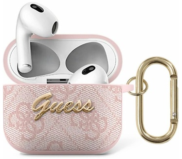 Guess 4G PU Leather Case voor Apple Airpods 3 - Roze