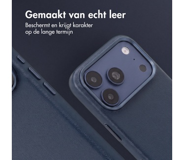 Accezz MagSafe Leather Backcover voor de Apple iPhone 18 Pro Max / 17 Pro Max - Nightfall Blue