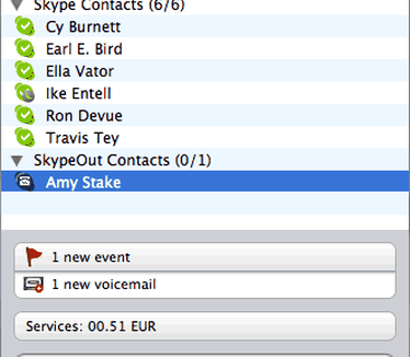 Skype for Mac OS X screenshot