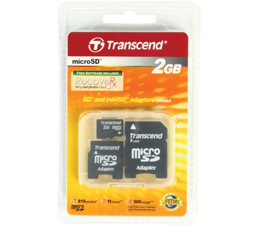Transcend microSD 2GB + 2 Adapters