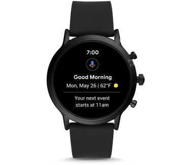 Fossil Gen 5 The Carlyle HR Black Silicone Zwart (Zwart)