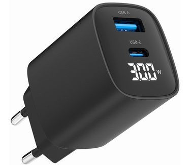 Gembird TA-UC-PDQC30LCD-BK-01