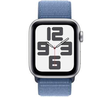 Apple Watch SE (2023), 40mm, GPS, Geweven sportbandje Zilver (Blauw)