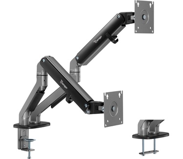 Ranqer Pro Dual Monitorbeugel - Monitorarm - 2 schermen - 17 tot 32 inch schermen - VESA-montage - kantel- en draaibaar - space grey
