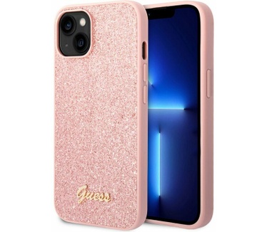 Guess Glitter Flakes Back Case Apple iPhone 14 Plus (6.7") - Roze Roze
