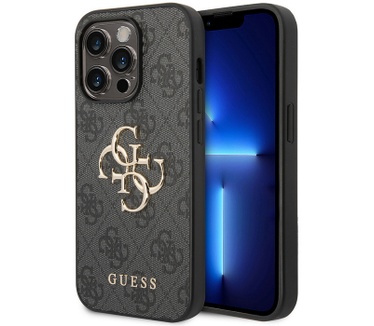 Guess 4G Metal Logo Back Case - iPhone 15 Pro Max (6.7") - Grijs Grijs