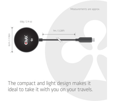 Club 3D CAC-3027 Qi2 25W draadloze oplader zwart Qi 2.2 MagSafe-compatibel magnetisch pad