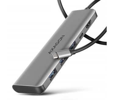 Axagon HMC-5H USB-C 3.2 Gen 1 hub 3x USB-A 4K HDMI PD 100W - Silber