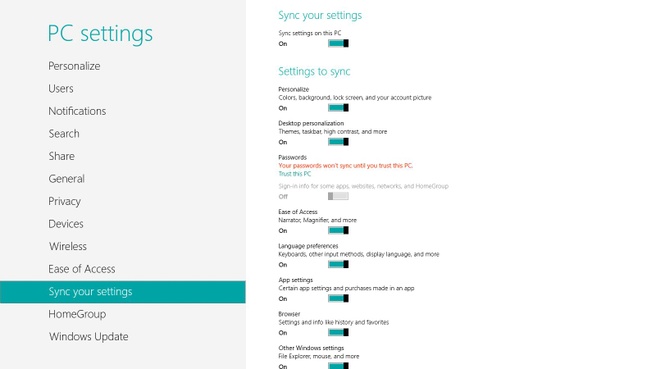 Windows 8 Sync