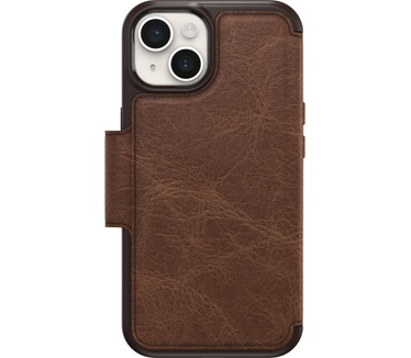Otterbox OtterBox Strada-hoesje voor iPhone 14 Plus, schokbestendig, valbestendig, lederen folio met kaarthouder, 3x getest volgens militaire standaard, Espresso