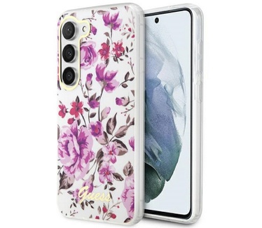 Guess Flower Back Case - Samsung Galaxy S23 (S911) - Wit Wit