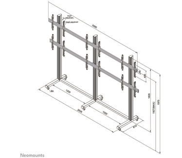 Neomounts by Newstar NeoMounts PRO verrijdbaar videowall meubel NMPRO-M32