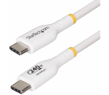 Startech.com 2m USB-C Laadkabel, Wit, USB-IF Gecertificeerde USB Kabel, 240W PD EPR, USB 2.0 Type-C Laptop Laadkabel, USB-C Data Transfer Kabel, TPE Mantel, M/M