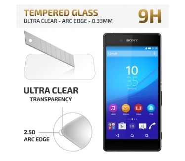 qMust Sony Xperia Z3+ Tempered Glass protector - Ultra Clear - Arc Edge