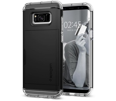 Spigen Crystal Wallet Samsung Galaxy S8 Plus Case Zwart