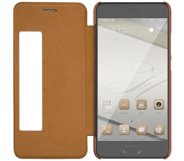 Nillkin Qin S-View Slim Book Case voor Huawei P10 Plus - Bruin Bruin