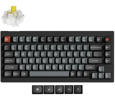 Keychron V1 8K QMK Wired Custom Mechanical Keyboard - Banana Switch